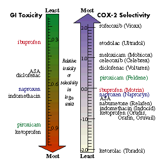 Figure: Does COX-2 selectivity explain GI toxicity?